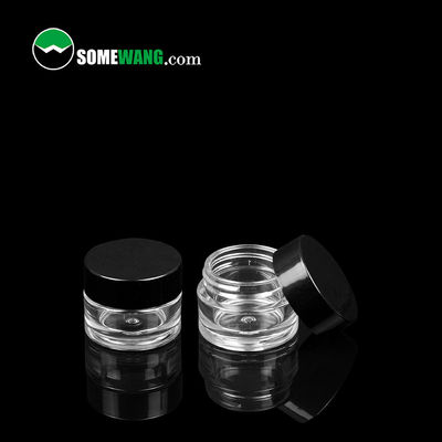 8ml Thick Wall Clear Round PET Plastic Jar Kosmetik Kemasan Tutup Hitam Untuk Krim Mata