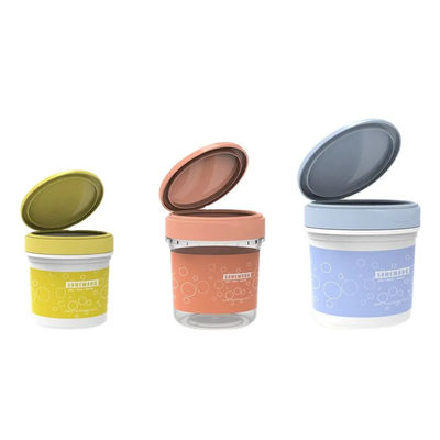 8oz 16oz 20oz Plastik Kosong PP Kosmetik Cream Jar Packaging Dengan Lock Flip Cap