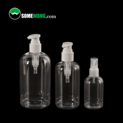 100ml / 200ml / 500ml Shampoo Shower Botol Plastik PET Dengan Pump Sprayer Kemasan Kosmetik