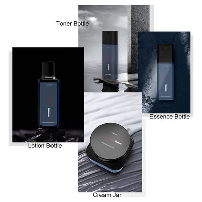 Mewah 100ml Botol Plastik PETG Persegi Botol Pompa Lotion Perawatan Kulit Biru Wadah Perawatan Kulit