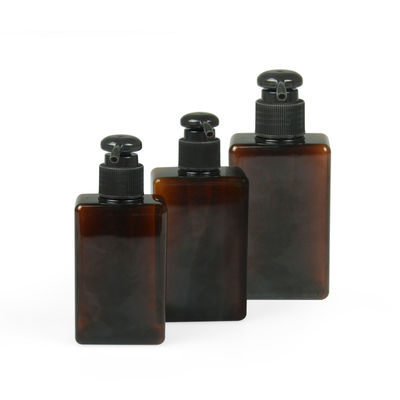 100ml 200ml 250ml Toples Krim Petg 24/410 Botol Sampo Amber Persegi