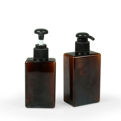 100ml 200ml 250ml Toples Krim Petg 24/410 Botol Sampo Amber Persegi