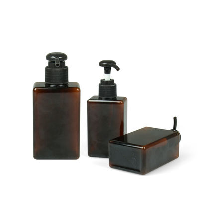 100ml 200ml 250ml Toples Krim Petg 24/410 Botol Sampo Amber Persegi