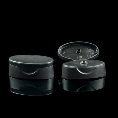 24/400 Black Flip Top Kosmetik Tutup Botol Plastik Untuk Shampo