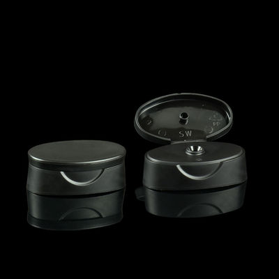 24/400 Black Flip Top Kosmetik Tutup Botol Plastik Untuk Shampo