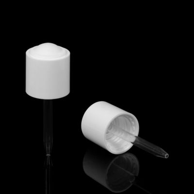 20/410 Dispensing Plastic Bottle Cap Nitrile Dropper White Dropper Caps Untuk Minyak Atsiri
