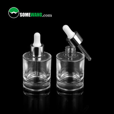 50ml Wadah Minyak Esensial Bulat Kaca Aluminium Botol Penetes Mata Serum