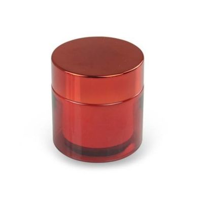 Mewah 50ml Kosmetik Double Layer PET Guci Plastik UV Plating Wadah Kosmetik PET