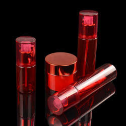 Mewah 50ml Kosmetik Double Layer PET Guci Plastik UV Plating Wadah Kosmetik PET
