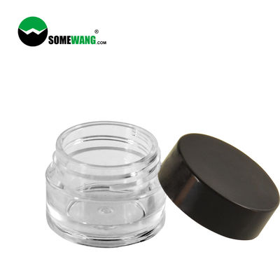 8ml Thick Wall Clear Round PET Plastic Jar Kosmetik Kemasan Tutup Hitam Untuk Krim Mata