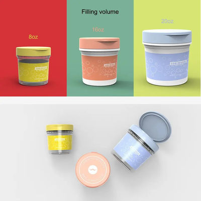 8oz 16oz 20oz Plastik Kosong PP Kosmetik Cream Jar Packaging Dengan Lock Flip Cap