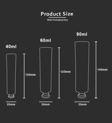 40ml 60ml 90ml Tabung Plastik ABL Dengan Tutup Sekrup Untuk Krim Tabir Surya Pasta Gigi