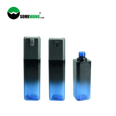 100ml Kustom Kosong PETG Botol Persegi Warna Ganda Dengan Pompa