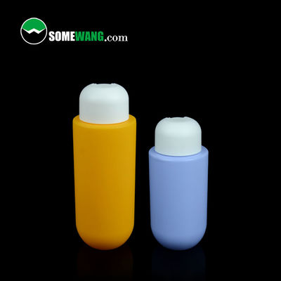 Warna Disesuaikan HDPE Flat Shoulder Round Bottom Botol Kosmetik Kemasan Lotion 300ml 400ml