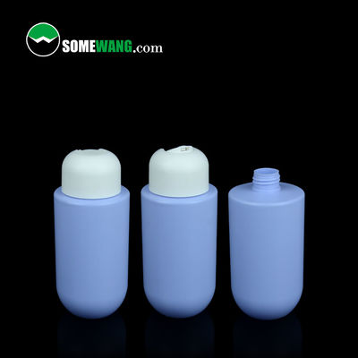 Warna Disesuaikan HDPE Flat Shoulder Round Bottom Botol Kosmetik Kemasan Lotion 300ml 400ml