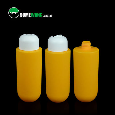 Warna Disesuaikan HDPE Flat Shoulder Round Bottom Botol Kosmetik Kemasan Lotion 300ml 400ml